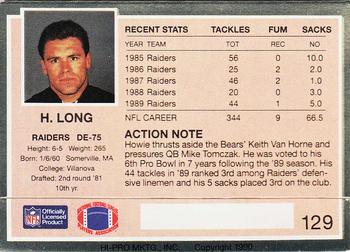 1990 Action Packed #129 Howie Long Back