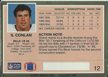 1990 Action Packed #12 Shane Conlan Back