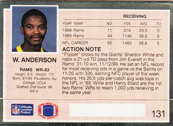 1990 Action Packed #131 Willie Anderson Back