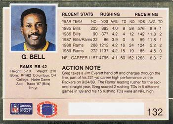 1990 Action Packed #132 Greg Bell Back