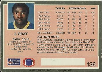1990 Action Packed #136 Jerry Gray Back