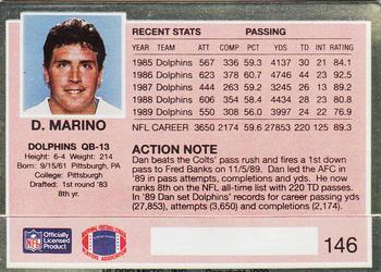1990 Action Packed #146 Dan Marino Back