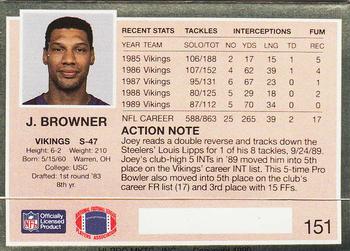 1990 Action Packed #151 Joey Browner Back