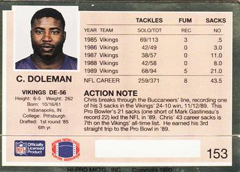 1990 Action Packed #153 Chris Doleman Back