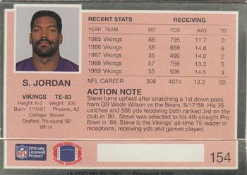 1990 Action Packed #154 Steve Jordan Back