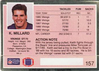 1990 Action Packed #157 Keith Millard Back