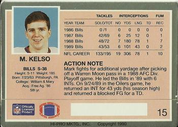 1990 Action Packed #15 Mark Kelso Back