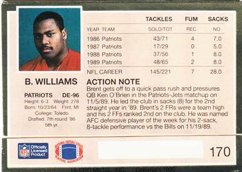 1990 Action Packed #170 Brent Williams Back