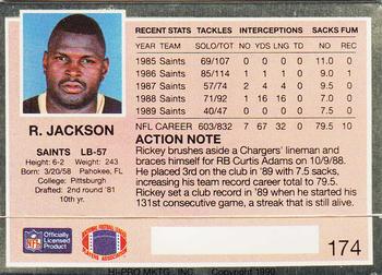 1990 Action Packed #174 Rickey Jackson Back