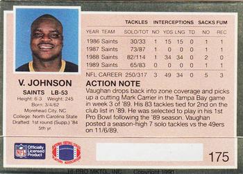 1990 Action Packed #175 Vaughan Johnson Back