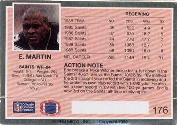 1990 Action Packed #176 Eric Martin Back