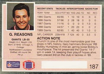 1990 Action Packed #187 Gary Reasons Back