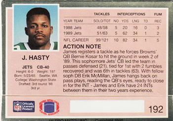 1990 Action Packed #192 James Hasty Back
