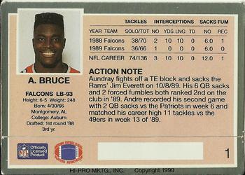 1990 Action Packed #1 Aundray Bruce Back