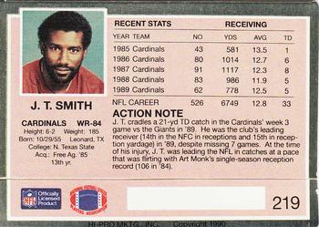 1990 Action Packed #219 J.T. Smith Back