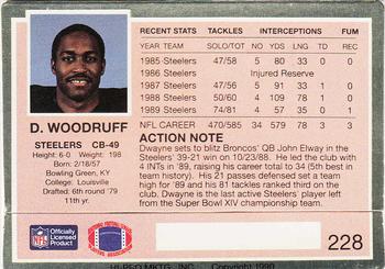 1990 Action Packed #228 Dwayne Woodruff Back