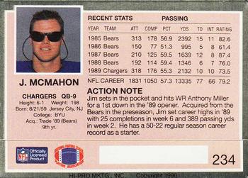 1990 Action Packed #234 Jim McMahon Back