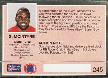 1990 Action Packed #245 Guy McIntyre Back