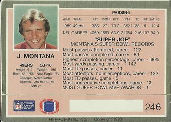 1990 Action Packed #246 Joe Montana Back