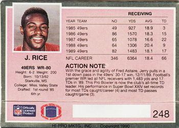 1990 Action Packed #248 Jerry Rice Back