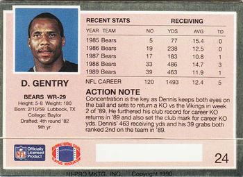 1990 Action Packed #24 Dennis Gentry Back