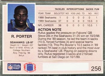 1990 Action Packed #256 Rufus Porter Back