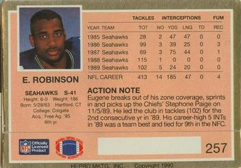 1990 Action Packed #257 Eugene Robinson Back