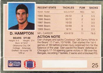 1990 Action Packed #25 Dan Hampton Back