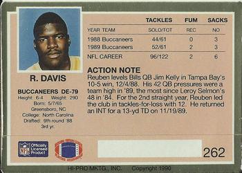 1990 Action Packed #262 Reuben Davis Back
