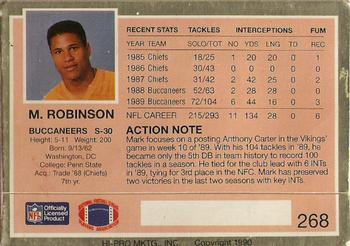 1990 Action Packed #268 Mark Robinson Back