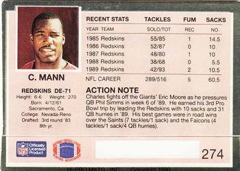 1990 Action Packed #274 Charles Mann Back