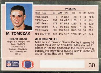1990 Action Packed #30 Mike Tomczak Back