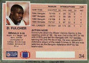 1990 Action Packed #34 David Fulcher Back