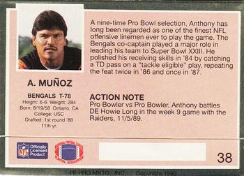1990 Action Packed #38 Anthony Munoz Back