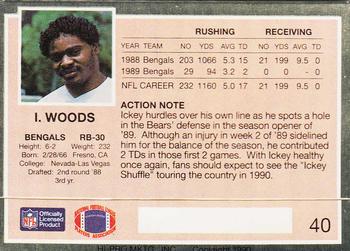 1990 Action Packed #40 Ickey Woods Back