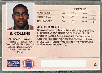 1990 Action Packed #4 Shawn Collins Back