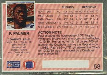 1990 Action Packed #58 Paul Palmer Back