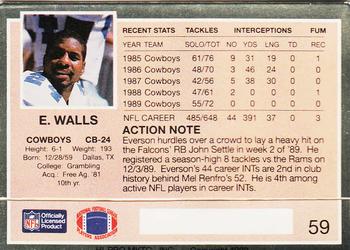 1990 Action Packed #59 Everson Walls Back