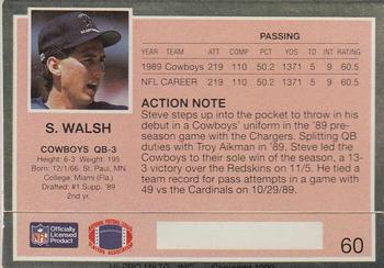1990 Action Packed #60 Steve Walsh Back