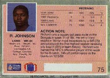 1990 Action Packed #75 Richard Johnson Back