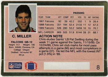 1990 Action Packed #8 Chris Miller Back