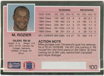 1990 Action Packed #100 Mike Rozier Back