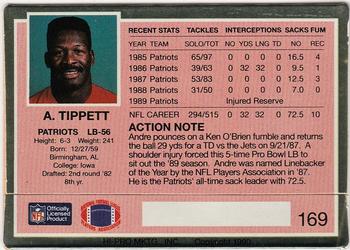 1990 Action Packed #169 Andre Tippett Back