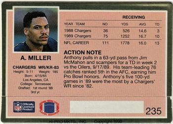 1990 Action Packed #235 Anthony Miller Back