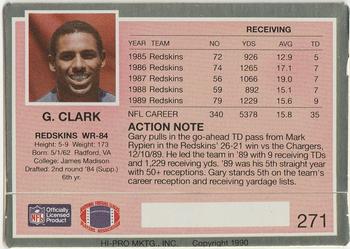 1990 Action Packed #271 Gary Clark Back