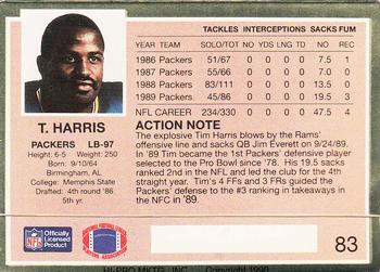 1990 Action Packed #83 Tim Harris Back