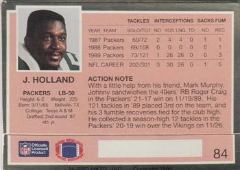 1990 Action Packed #84 Johnny Holland Back