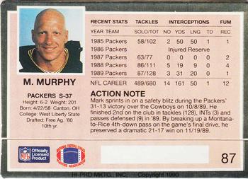 1990 Action Packed #87 Mark Murphy Back