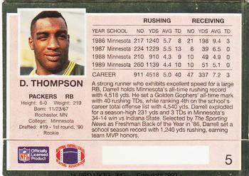 1990 Action Packed Rookie/Update #5 Darrell Thompson Back