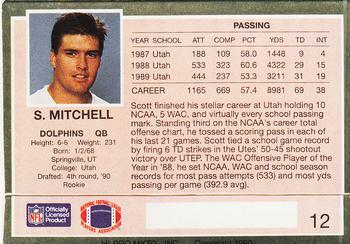 1990 Action Packed Rookie/Update #12 Scott Mitchell Back